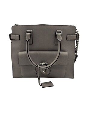 Michael Kors Grey Saffiano Leather Emma Satchel Bag